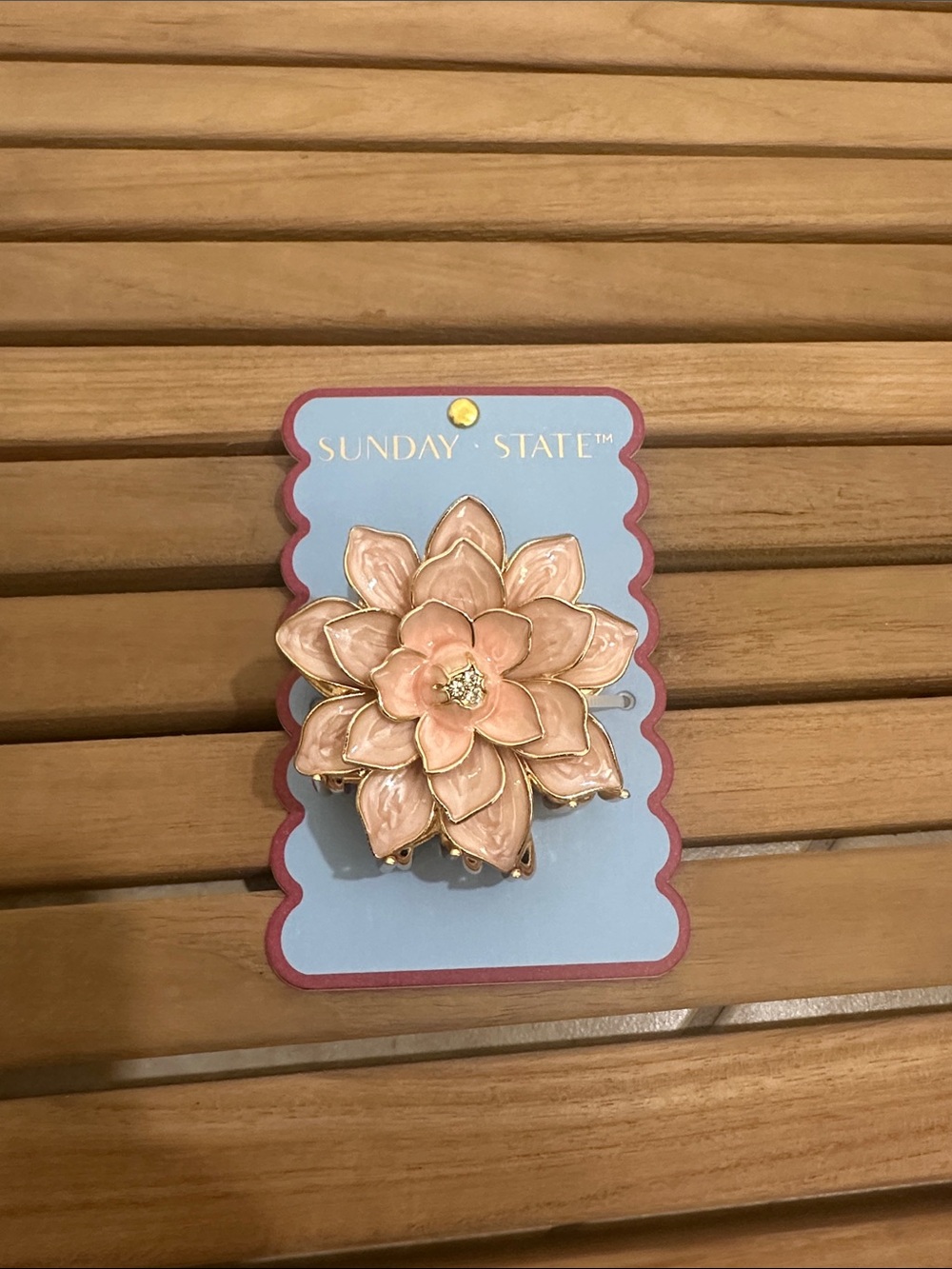 Sunday State Enameled Metal Hair Clip Pink